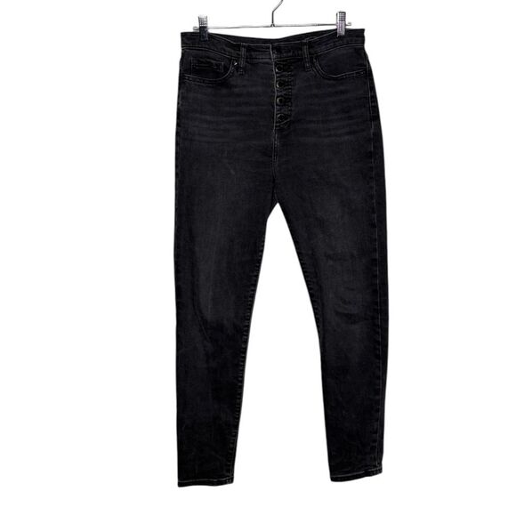 Banana Republic black high rise skinny jeans size 29 button fly - Picture 1 of 5